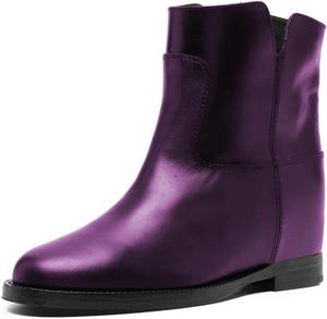 Женские ботильоны Maiyang с круглым носком, на удобной плоской подошве, с мягкой подкладкой, для повседневной носки, размеры 4-16 США, Purple