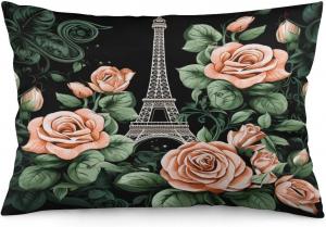MaSiledy Наволочки Paris Roses Эйфелева башня романтичные цветы декор для дома Pattern-4