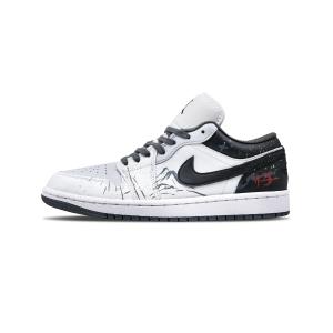 Jordan Air 1 устойчивые к истиранию низкие баскетбольные кроссовки Unisex Black White