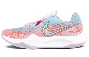 Nike Точность 6 амортизация, износостойкие низкие баскетбольные кроссовки мужские blue pink