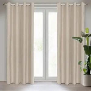 Штора ЛИДИЯ бежевая, 140х250 см, люверсная Eurofirany
