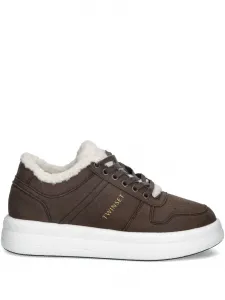 Кроссовки с принтом логотипа Twinset, коричневый