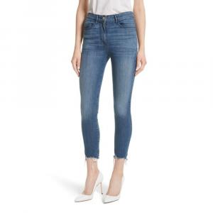 Женские джинсы скинни W3 Remo Crop 3 X 1 с бахромой по краям 3x1, синий