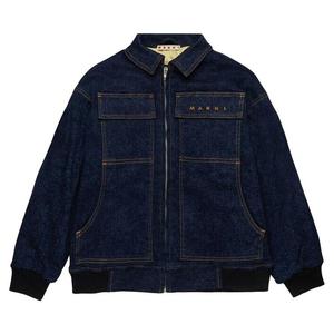 Куртка Marni Kids Marble Wash Overdyed Jacket, Denim