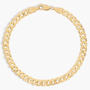 8-дюймовый плоский скошенный браслет-цепочка из желтого золота 14 карат (5,75 мм) Blue Nile