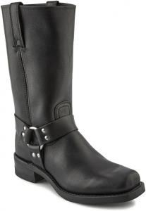 Мужские ботинки Frye Harness 12R с верхом из масляной кожи, протекторной подошвой с насечками и каблуком из многослойной кожи, а также фурнитурой из никеля и латуни - высота голенища 12 дюймов, черный