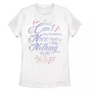 Футболка Disney Bambi для юниоров с цитатой «Если не можешь сказать что-нибудь приятное» Licensed Character