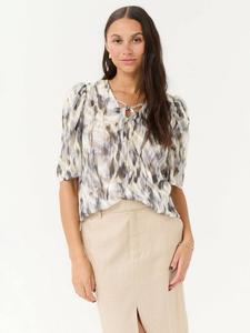 Блузка Vicki с абстрактным принтом и завязкой на шее KAFFE, Grey/Multi