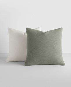 Комплект из двух декоративных подушек из хлопка с эффектом потертости и выцветания, размер 20 x 20 дюймов ienjoy Home, Light gray, White