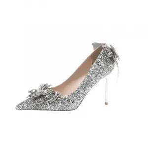 Женские туфли на тонком каблуке и высоком каблуке Xingdiman, Silver[Gift Box Set]