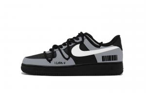 Nike Кроссовки для скейтбординга Air Force 1 Gray And Black Samurai Low top Unisex черно-серые