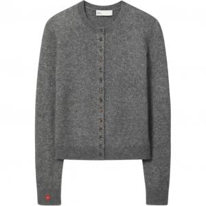 Вышитый кардиган Tory Burch, thunder cloud серый