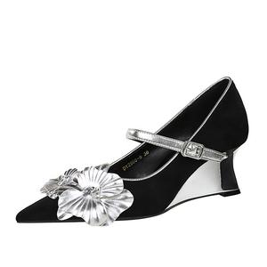 Туфли на танкетке, каблук 6 см, женские YAFEI XUANYU, Black