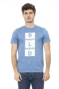 Футболка мужская из хлопка светло-синего цвета Baldinini Trend
