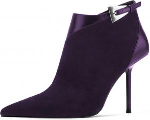 Женские замшевые ботильоны Miss Left с заостренным носком, тонкий высокий каблук, на молнии, модные для вечеринки, клуба и повседневной носки, короткие, размеры 4-16 США, Purple