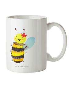 Детская кружка с изображением пчелы, Счастливая, без надписи, белого цвета Mr. & Mrs. Panda