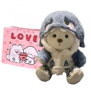 Милый плюшевый медведь-воин с подвижными суставами, высота 30 см Click, белый/синий