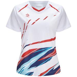 Футболка для бадминтона женская белая KUMPOO