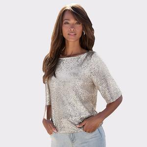 Женский топ с пайетками и лодочкой Lascana, Champagne