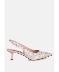 Вернаос босоножки-лодочки с острым носом и стразами London Rag, розовый