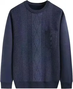 Мужской классический полосатый свитер толстый теплый пуловер