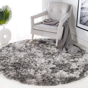 Ковер SAFAVIEH, 244 x 244 см, Ocean Shag Collection Silver OCG101G ручной работы, сплошной, очень толстый