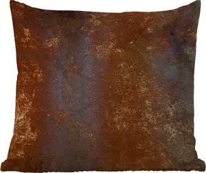 Подушка для улицы - Сталь - Ржавчина - Винтаж - Оранжевый - Серый - Узор - Абстрактный - 40x40 см - Устойчива к атмосферным воздействиям - Подушка для отдыха - Подголовник - Внутренняя часть - Обивка с изображением MuchoWow