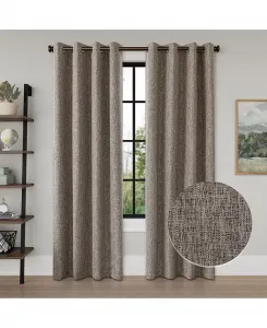 Пара затемняющих штор с люверсами из льняной ткани (2 панели), 52 дюйма × 84 дюйма Awesome Home, coffee