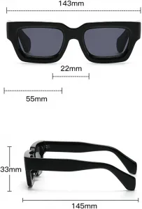 Роскошные панк-солнцезащитные очки квадратной формы для женщин и мужчин, солнцезащитные очки UV400 для женщин, очки с индивидуальным дизайном Melrose, White