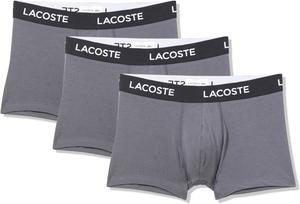 Lacoste мужские хлопковые трусы с эластичной триколорной резинкой, 3 шт, Grey