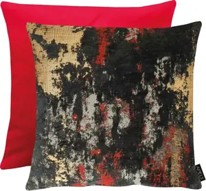 Декоративная подушка APELT "1316", двусторонний чехол без наполнения, 1 шт 46х46 см, красный/черный