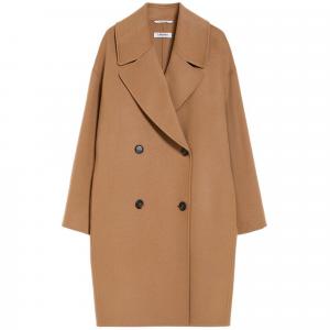 MaxMara Пальто женское Camel с воротником-стойкой, умеренно прямое