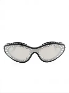 Солнцезащитные очки с кристаллами Swarovski, черный