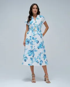 Платье-рубашка с цветочным принтом Salsa Jeans, синий/белый