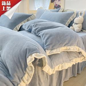 LUOLAI HOME Комплект постельного белья 4 предмета, простыня на резинке 180 см, пододеяльник 200x230 см