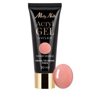 Mollylac Sunset Sparkle Hema/di-hema Free Acrylic Builder Gel, 30 мл
