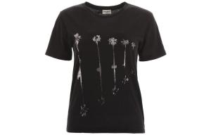 Футболка женская Saint Laurent с принтом пальм, черный