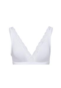 Мягкий бюстгальтер с чашками из хлопкового кружева HANRO, белый