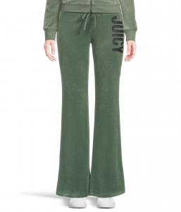 Брюки Juicy Couture Heritage Wide Leg Track Pants With Hotfix, цвет Dark Forest