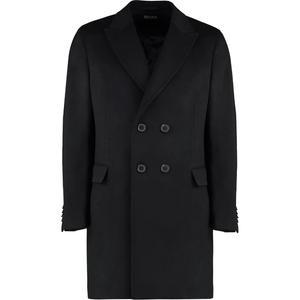 Ermenegildo Zegna Двубортное пальто с длинными рукавами, Black