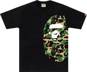 Футболка BAPE ABC Camo Side Big Ape Head 'Black/Green', черный