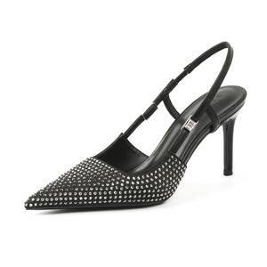 Туфли на тонком каблуке высотой 8 см для женщин Bamiti, Black