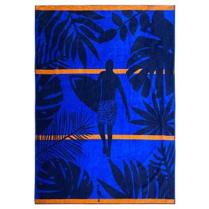 Пляжное полотенце махровое велюровое жаккардовое воскресенье  Le Comptoir De La Plage, синий