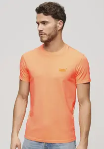 Рубашка с круглым вырезом Superdry "ESSENTIAL LOGO EMB NEON TEE", цвет Dry Fluro Orange