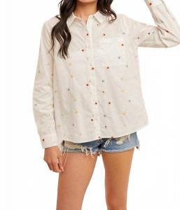 Рубашка "Цветочное шоу" в белом цвете Hem & Thread