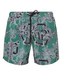 Боксерские шорты средней длины Philipp Plein, зеленый