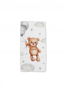 Детское полотенце-пончо с капюшоном из плюша и флиса Cofi, разноцветное 70x140 см