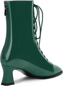 Женские уличные ботинки MERRORI с квадратным носком, молнией, низким каблуком и высокой голенью, 2 дюйма, Dark Green