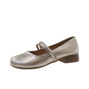 Туфли Мэри Джейн на массивном каблуке для женщин PARK DANCE, Gold