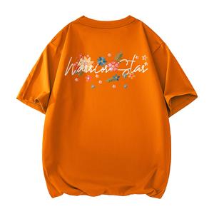 Футболка с рукавом дроп-шоулдер женская WARRIOR, оранжевый (heavyweight and 100% cotton)